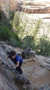 Getting to the overhanging cliff - in the background
