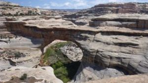 A bridge from an overhanging cliff walk