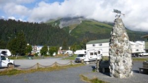 Waterfront monument in Seward